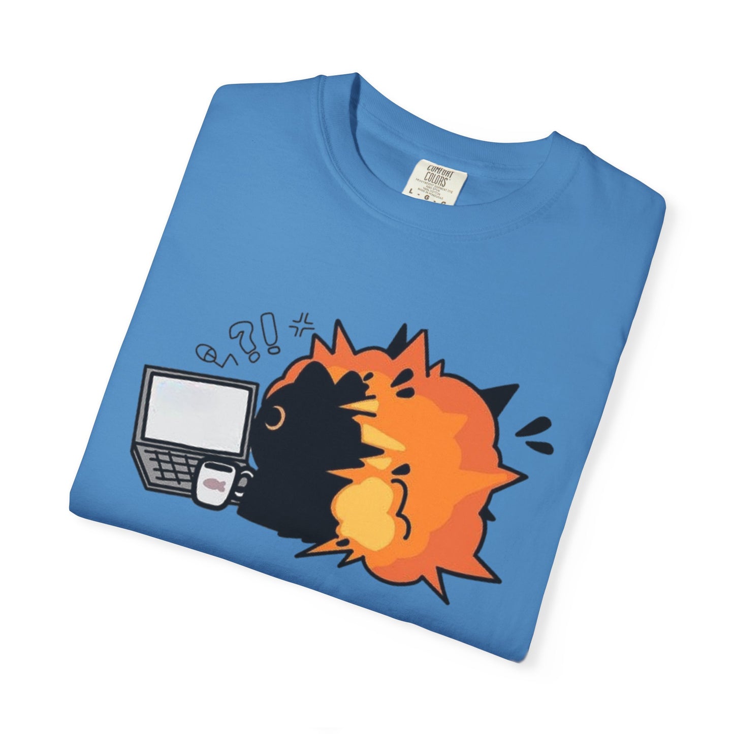 Cartoon Burning Cat Unisex T-Shirt
