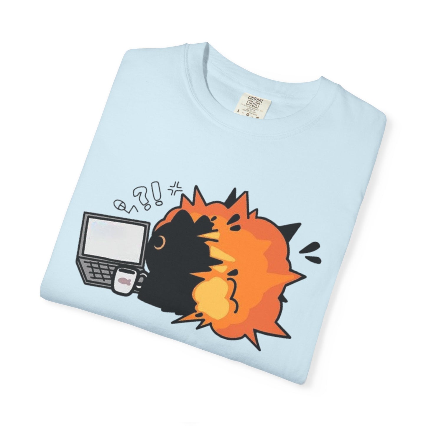 Cartoon Burning Cat Unisex T-Shirt