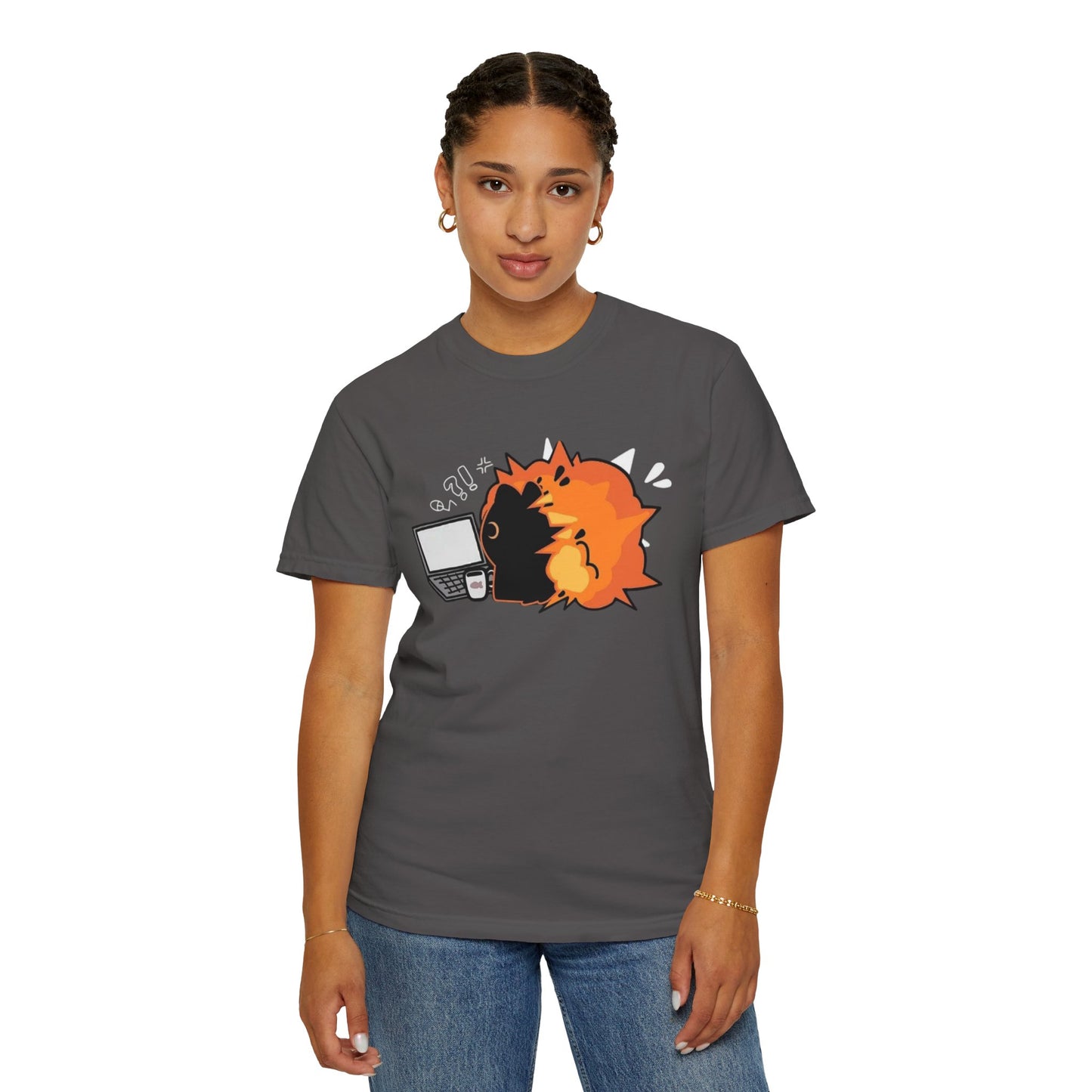 Cartoon Burning Cat Unisex T-Shirt