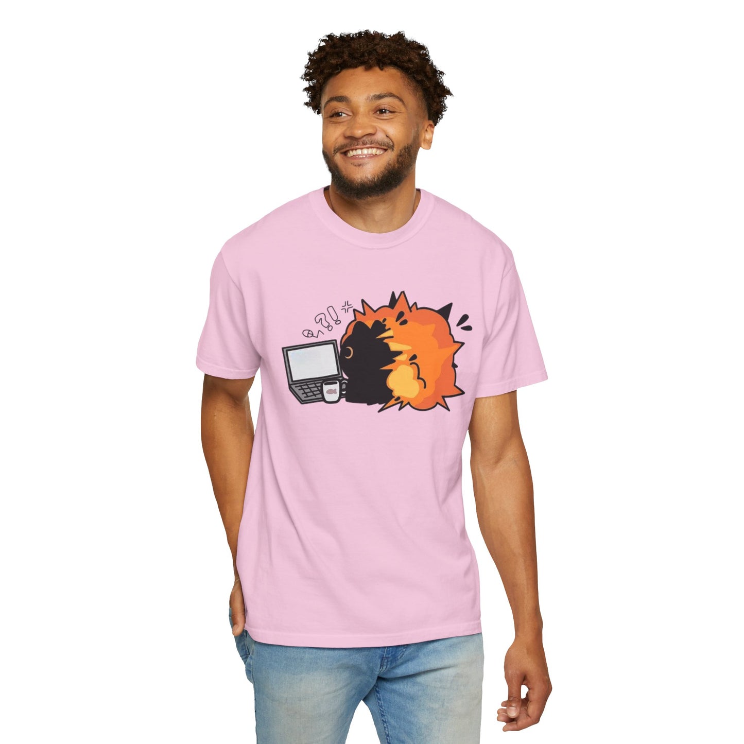 Cartoon Burning Cat Unisex T-Shirt