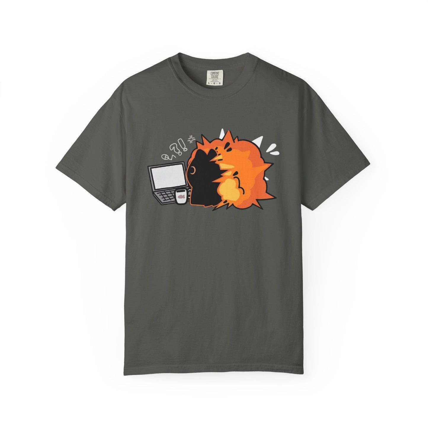 Cartoon Burning Cat Unisex T-Shirt