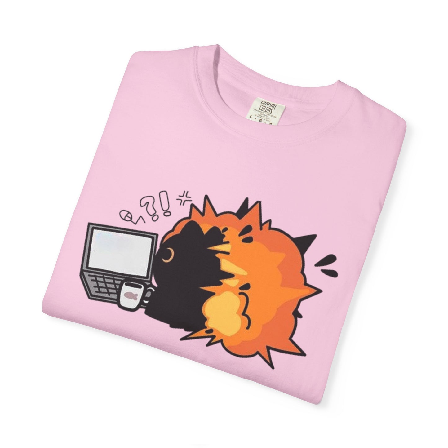 Cartoon Burning Cat Unisex T-Shirt