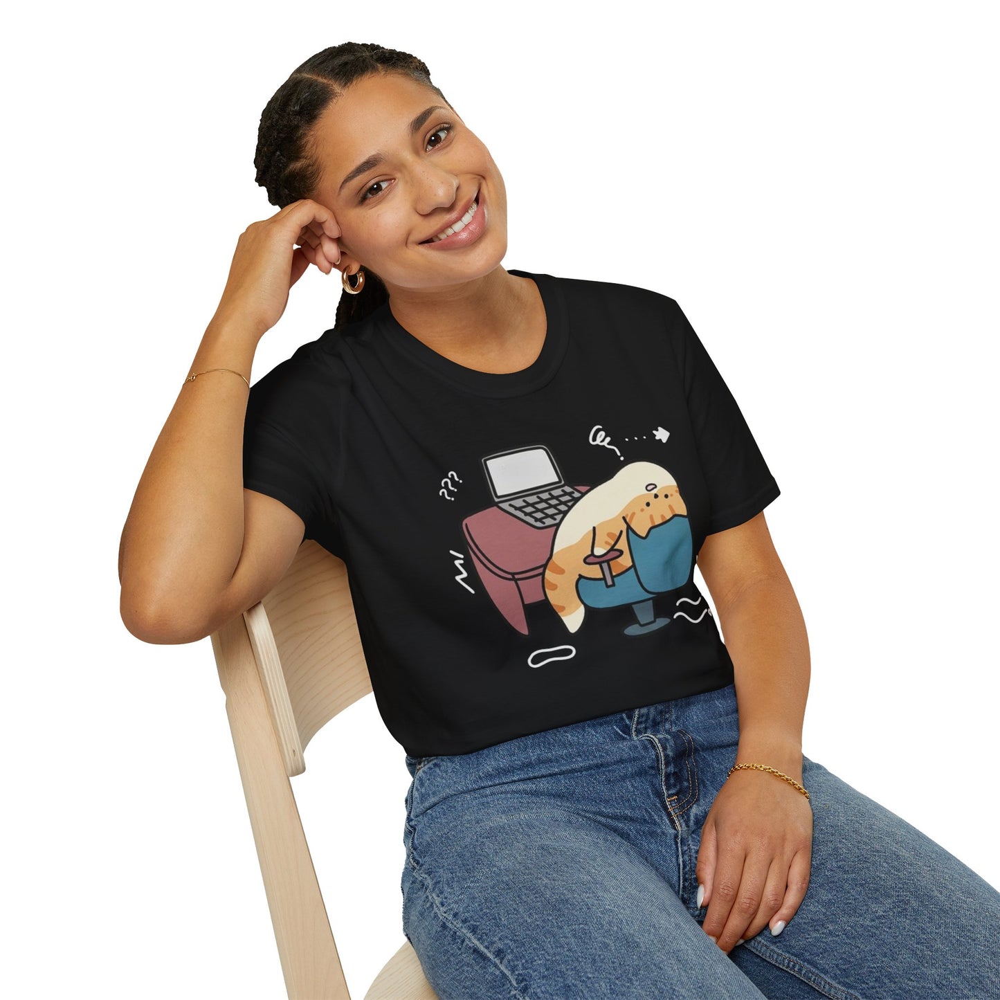 Cartoon Cozy Cat Unisex T-Shirt
