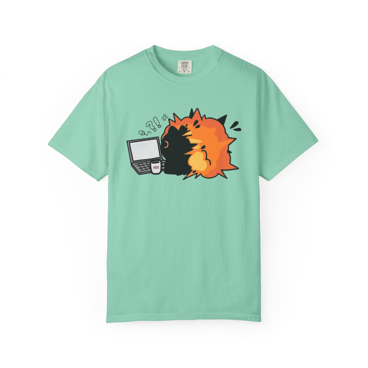 Cartoon Burning Cat Unisex T-Shirt