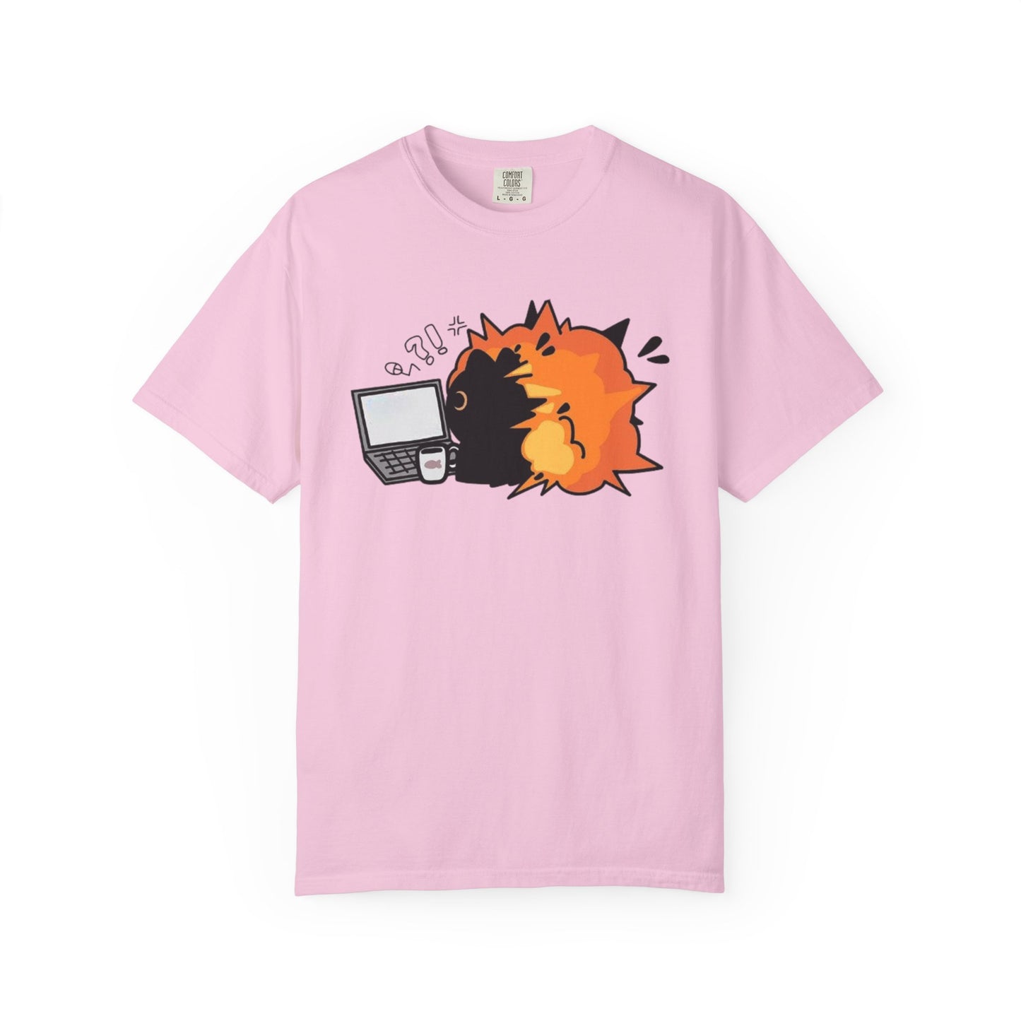 Cartoon Burning Cat Unisex T-Shirt