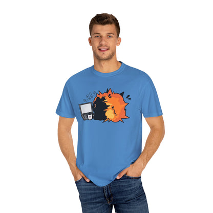 Cartoon Burning Cat Unisex T-Shirt