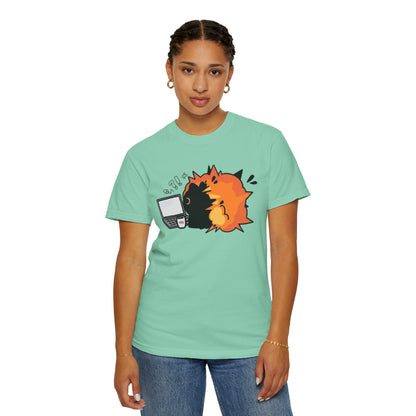 Cartoon Burning Cat Unisex T-Shirt