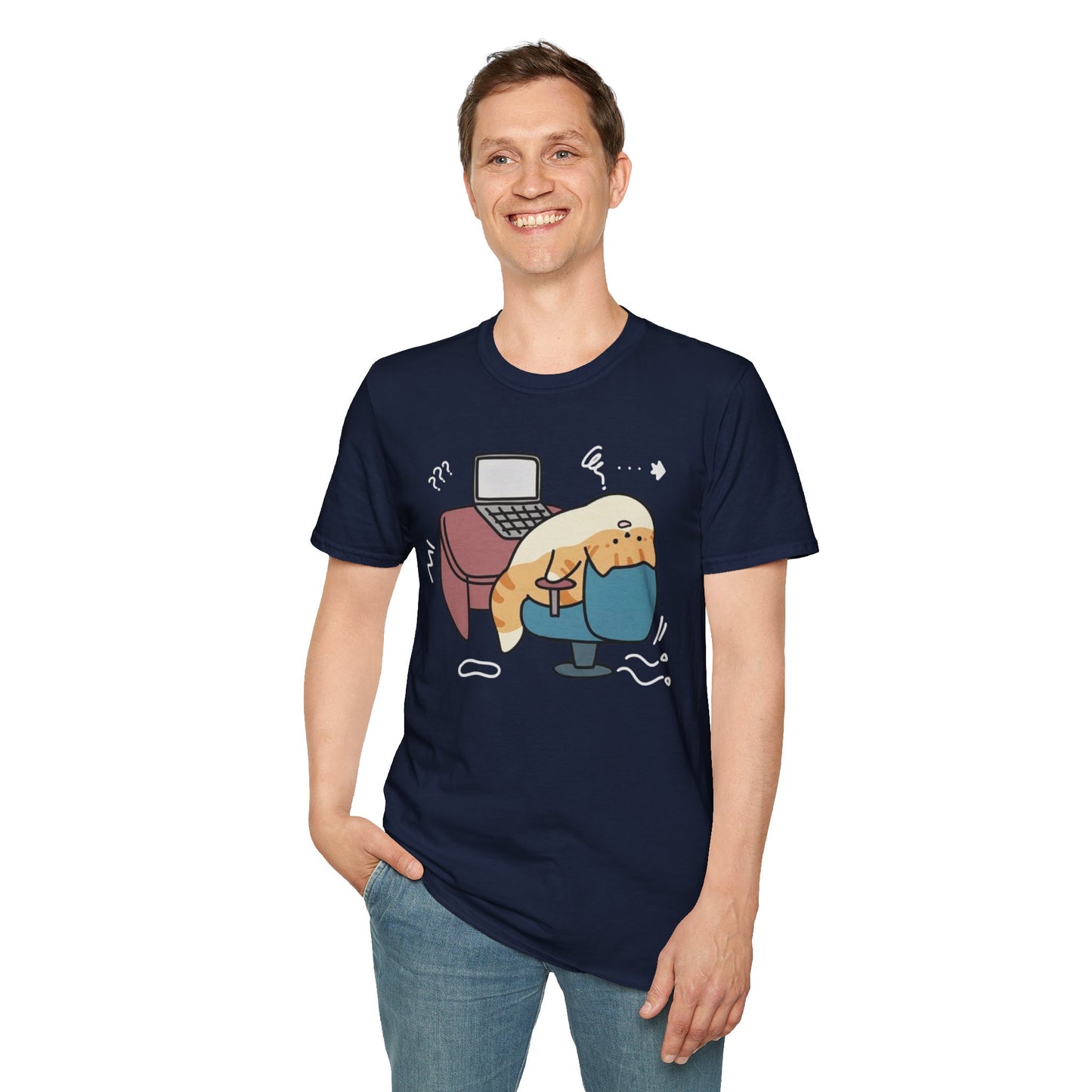 Cartoon Cozy Cat Unisex T-Shirt